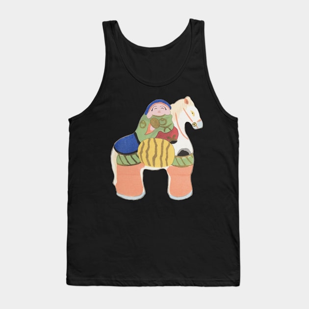 Cute Japanese Horse Girl Princess Warrior Tank Top by TV Dinners